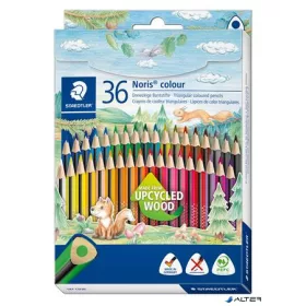   Színes ceruza készlet, háromszögletű, STAEDTLER "Noris Colour 187", 36 különböző szín
