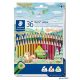 Színes ceruza készlet, háromszögletű, STAEDTLER "Noris Colour 187", 36 különböző szín