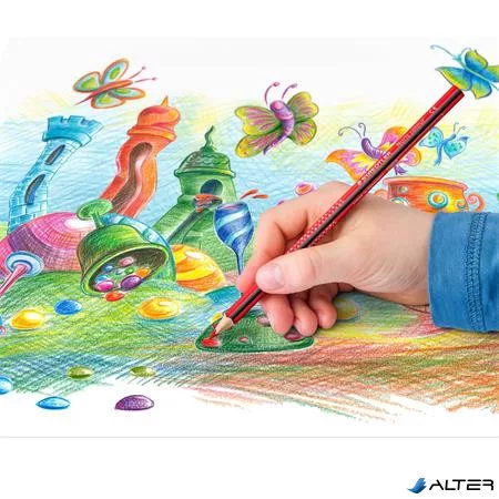 Színes ceruza készlet, háromszögletű, STAEDTLER "Noris Colour 187", 36 különböző szín