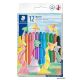 Zsírkréta, csavarós, STAEDTLER "Noris 221", 12 különböző szín
