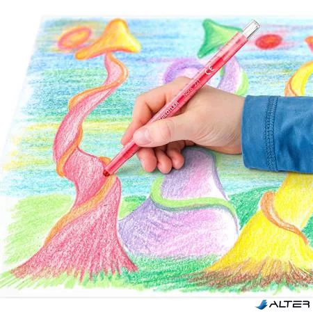 Zsírkréta, kitekerhető, STAEDTLER "Noris® 221", 12 különböző szín