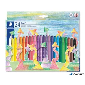   Zsírkréta, kitekerhető, STAEDTLER "Noris® 221", 24 különböző szín