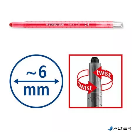 Zsírkréta, kitekerhető, STAEDTLER "Noris® 221", 24 különböző szín
