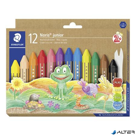 Zsírkréta, vastag, hatszögletű, STAEDTLER "Noris Junior 224", 12 különböző szín