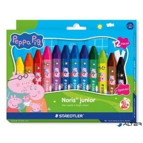   Zsírkréta, hatszögletű, jumbo, STAEDTLER „Noris® junior 224”, Peppa malac, 12 szín