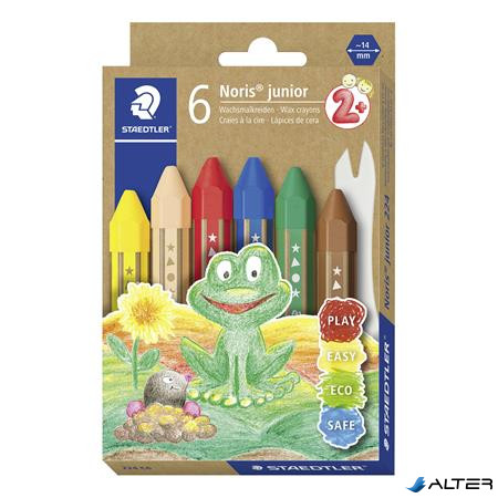 Zsírkréta, vastag, hatszögletű, STAEDTLER "Noris Junior 224", 6 különböző szín