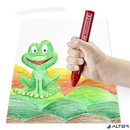 Zsírkréta, jumbo, hatszögletű, STAEDTLER "Noris Junior 224", 6 különböző szín