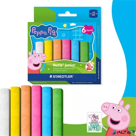 Aszfaltkréta, jumbo, STAEDTLER 'Noris® Junior 2365', Peppa malac, 6 szín