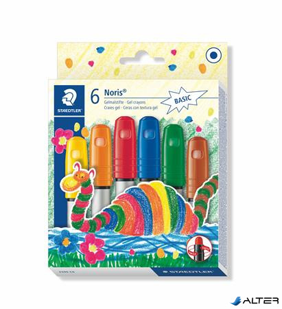 Zsírkréta, zselés, STAEDTLER "Noris 2390", 6 különböző szín