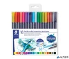 Ecsetirón készlet, 0,5-0,8/1,0-6,0 mm, kétvégű, STAEDTLER "3001", 18 szín