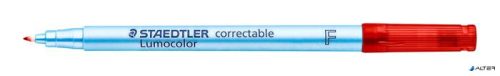 Alkoholmentes marker, OHP, 0,6 mm, STAEDTLER "Lumocolor® 305 F", piros