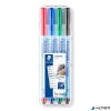 Alkoholmentes marker készlet, OHP, 0,6 mm, STAEDTLER "Lumocolor 305 F", 4 különböző szín