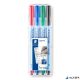 Alkoholmentes marker készlet, OHP, 0,6 mm, STAEDTLER "Lumocolor 305 F", 4 különböző szín