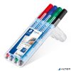 Alkoholmentes marker készlet, OHP, 0,6 mm, STAEDTLER "Lumocolor 305 F", 4 különböző szín