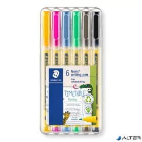   Tűfilc készlet, 0,6 mm,  STAEDTLER 'Noris® 307', 6 különböző szín