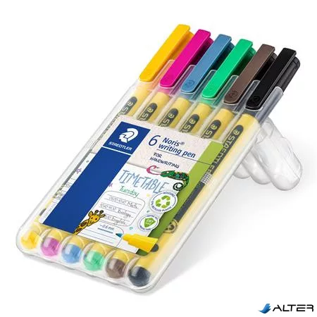 Tűfilc készlet, 0,6 mm,  STAEDTLER 'Noris® 307', 6 különböző szín