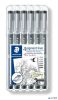 Tusfilc készlet, STAEDTLER "Pigment Liner 308", fekete, 4+2 darab