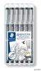 Tusfilc készlet, STAEDTLER "Pigment Liner 308", fekete, 4+2 darab