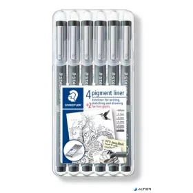   Tusfilc készlet, STAEDTLER "Pigment Liner 308", fekete, 4+2 darab