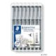Tusfilc készlet, 8 különböző vonalvastagság, STAEDTLER "Pigment liner 308", fekete