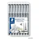 Tusfilc készlet, 8 különböző vonalvastagság, STAEDTLER 'Pigment liner 308', fekete