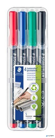 Alkoholos marker készlet, OHP, 0,4 mm, STAEDTLER 'Lumocolor® 313 S', 4 különböző szín