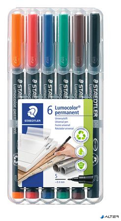 Alkoholos marker készlet, OHP, 0,4 mm, STAEDTLER "Lumocolor® 313 S", 6 különböző szín