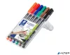Alkoholos marker készlet, OHP, 0,4 mm, STAEDTLER 'Lumocolor® 313 S', 6 különböző szín