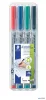 Alkoholmentes marker készlet, OHP, 0,6 mm, STAEDTLER "Lumocolor® 316 F", 4 különböző szín