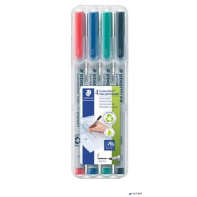   Alkoholmentes marker készlet, OHP, 0,6 mm, STAEDTLER "Lumocolor® 316 F", 4 különböző szín