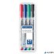 Alkoholmentes marker készlet, OHP, 0,6 mm, STAEDTLER 'Lumocolor® 316 F', 4 különböző szín