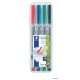 Alkoholmentes marker készlet, OHP, 0,6 mm, STAEDTLER "Lumocolor® 316 F", 4 különböző szín