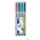 Alkoholmentes marker készlet, OHP, 0,6 mm, STAEDTLER "Lumocolor® 316 F", 4 különböző szín