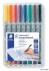 Alkoholmentes marker készlet, OHP, 0,6 mm, STAEDTLER 'Lumocolor® 316', 8 különböző szín