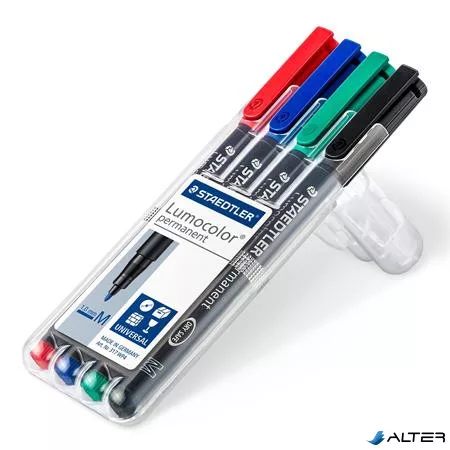 Alkoholos marker készlet, OHP, 1 mm, STAEDTLER "Lumocolor® 317 M", 4 különböző szín