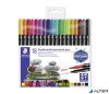 Alkoholos marker készlet, 0,5/3,0 mm, kétvégű, STAEDTLER "3187", 18 különböző szín