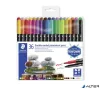 Alkoholos marker készlet, 0,5/3,0 mm, kétvégű, STAEDTLER "3187", 36 különböző szín