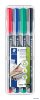 Alkoholos marker készlet, OHP, 0,6 mm, STAEDTLER 'Lumocolor® 318 F', 4 különböző szín