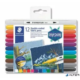   Textilfilc, kétvégű, STAEDTLER® "3190", 12 különböző szín