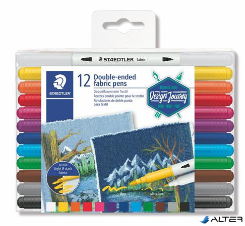 Textilfilc, kétvégű, STAEDTLER® '3190', 12 különböző szín