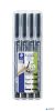 Alkoholos marker készlet, OHP, STAEDTLER "Lumocolor® 31", 4 különböző vonalvastagság, fekete