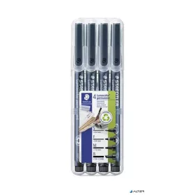   Alkoholos marker készlet, OHP, STAEDTLER 'Lumocolor® 31', 4 különböző vonalvastagság, fekete