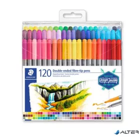   Filctoll készlet, 0,8/3,0 mm, kétvégű, STAEDTLER® "3200", 120 különböző szín