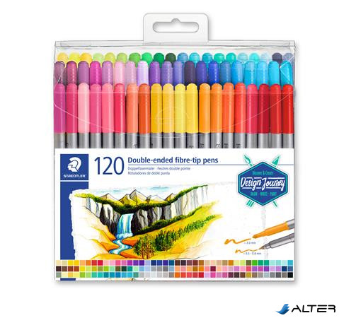Rostirón készlet, 0,8/3,0 mm, kétvégű, STAEDTLER® "3200", 120 különböző szín