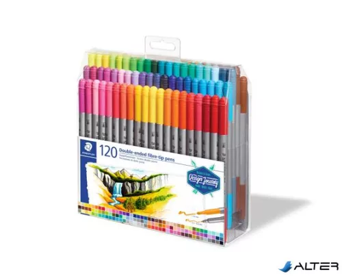 Filctoll készlet, 0,8/3,0 mm, kétvégű, STAEDTLER® "3200", 120 különböző szín