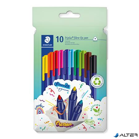Rostirón készlet, 1 mm, STAEDTLER "Triplus 323", 10 különböző szín