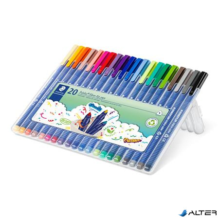Filctoll készlet, 1 mm, STAEDTLER "Triplus 323", 20 különböző szín