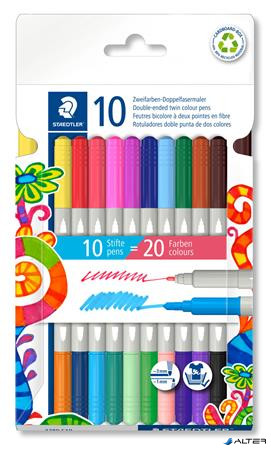 Rostirón készlet, 1/3 mm, kétvégű, STAEDTLER® "3280", 20 különböző szín