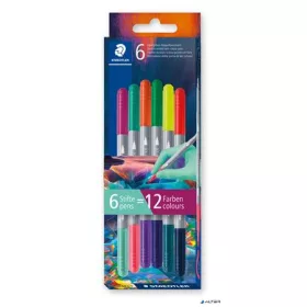   Filctoll készlet, 1/3 mm, kétvégű, kimosható, STAEDTLER® "3280", Multiverzum 1, 6 különböző szín