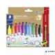 Filctoll készlet, grafitceruzával, radírral, 3 mm, háromszögletű, STAEDTLER "Noris® jumbo 328", 10+1 különböző szín
